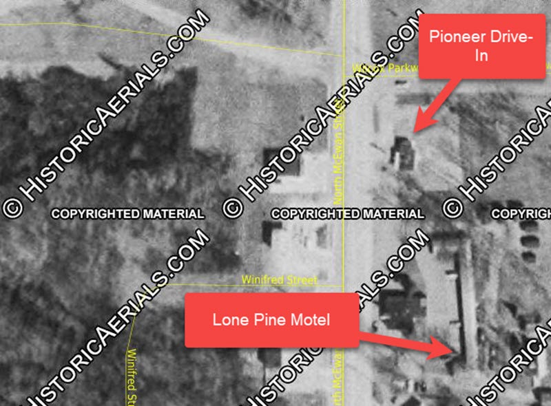 Pioneer Drive-In - 1968 Aerial